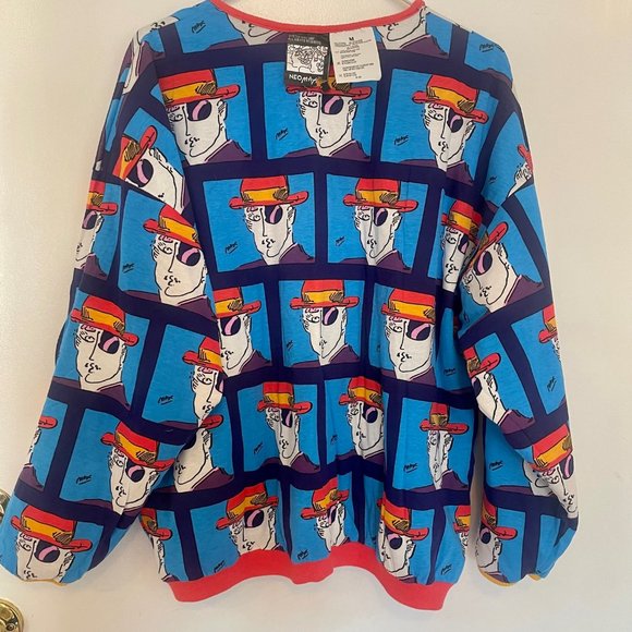 Peter Max 80's Vintage Neomax Sweater - Medium - Reversible - Picture 2 of 6